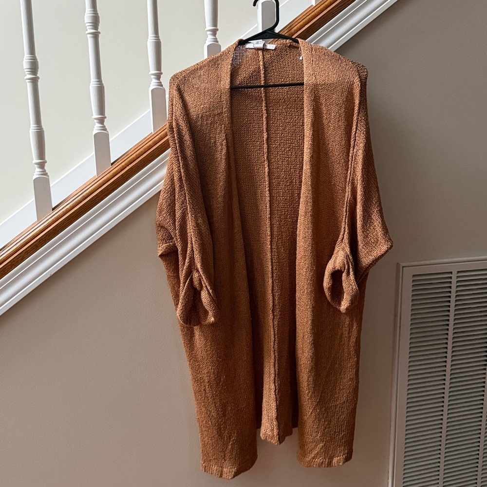 Forever 21 Tan Open-Front Cardigan